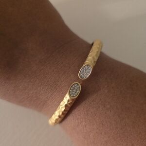 Freida Rothmans City Pave Edge Hammered Cuff